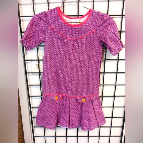 Hanna Andersson Dress Girls Purple and Coral Owl Size 130 (6-8) Medium - Picture 1 of 5